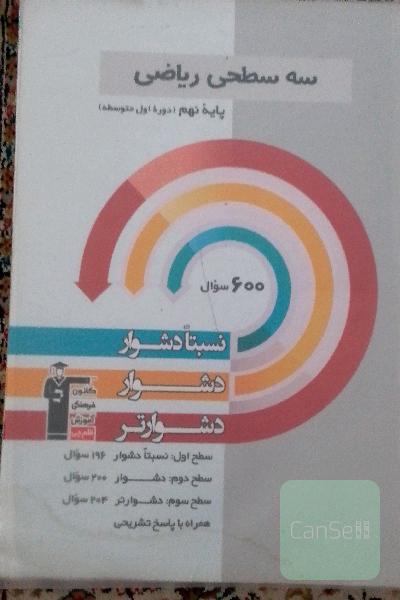 سه سطحی ریاضی: پایه نهم (دوره اول متوسطه): نسبتا دشوار، دشوار، دشوارتر