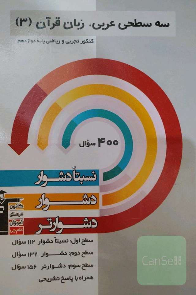 سه سطحی عربی، زبان قرآن (3) - کنکور تجربی و ریاضی پایه دوازدهم: نسبتا دشوار، دشوار، دشوارتر