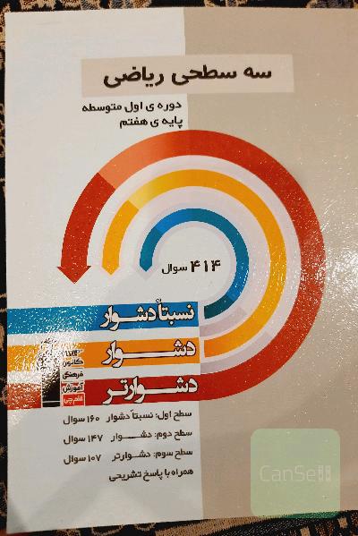 سه سطحی ریاضی پایه‌ی هفتم (دوره‌ی اول متوسطه): نسبتا دشوار، دشوار، دشوارتر